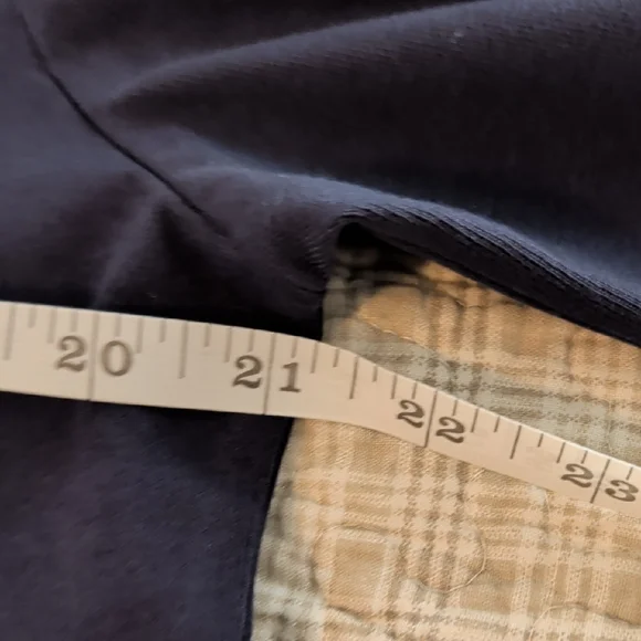 JCrew Navy Top With Navy Eyelet Cuffs - Picture 5 of 7